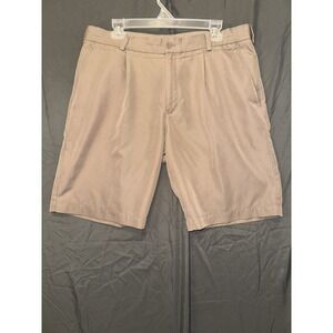 Nike Men's Size 36 Khaki Pocketed Pleat Front 10" Inseam Casual Golf Shorts